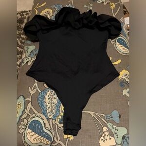 Black Ruffled Women’s Bodysuit